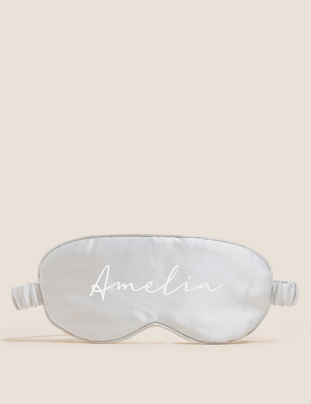 Personalised Silk Eye Mask Light Grey