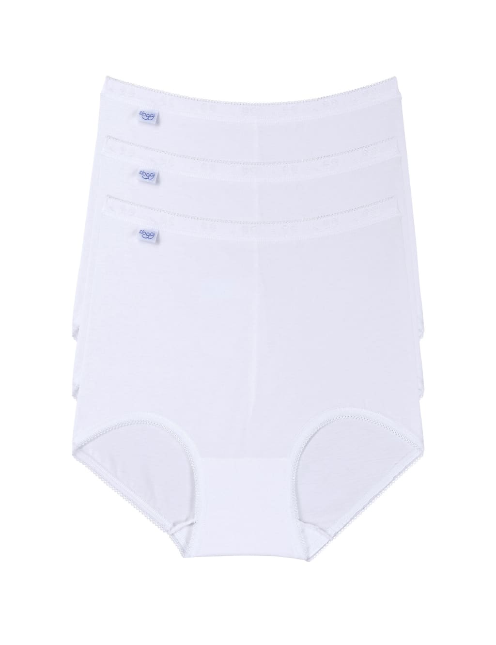 Sloggi Women's 3pk High Waisted Full Briefs - 18 - White, White,Black,Beige