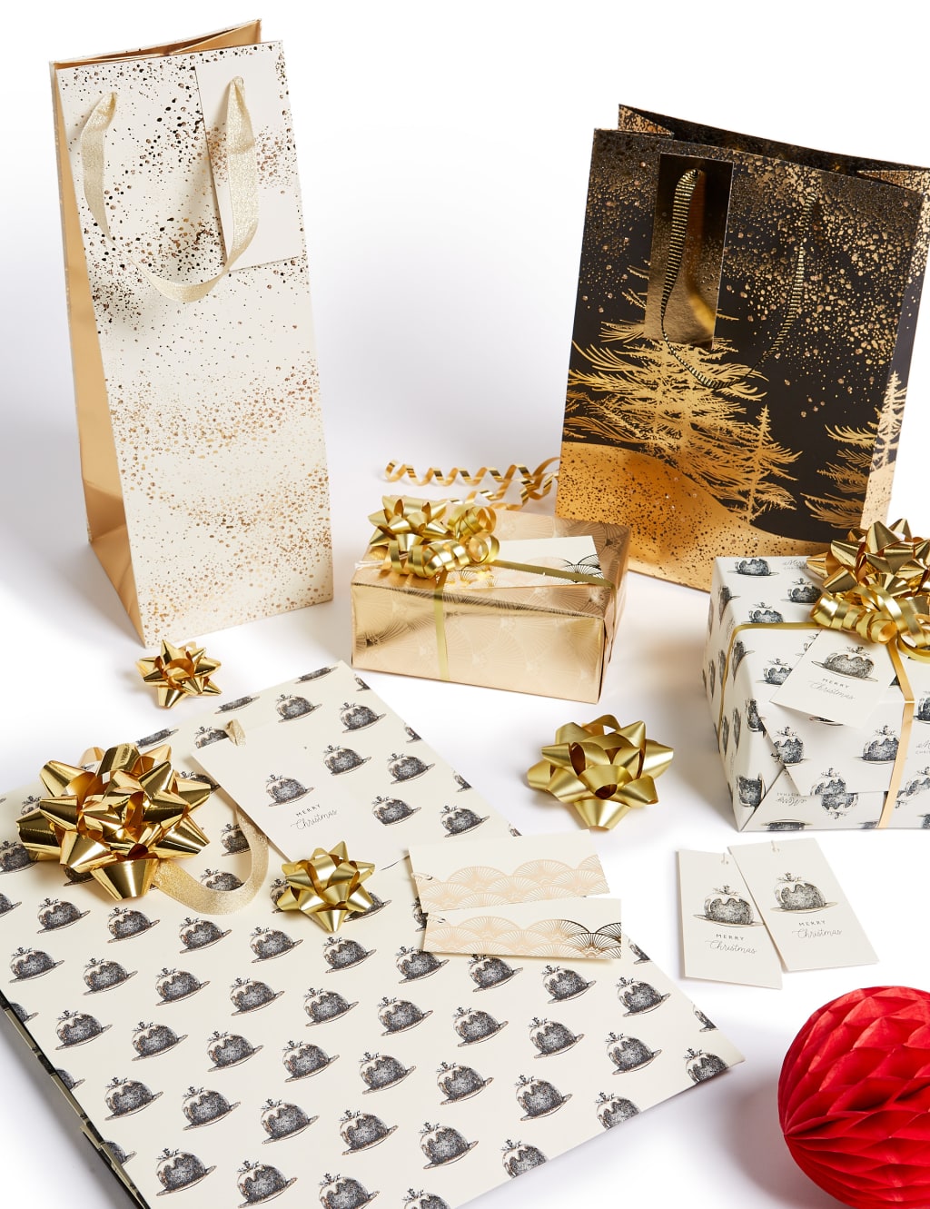 Gold & Black Christmas Gift Wrapping Collection Gold