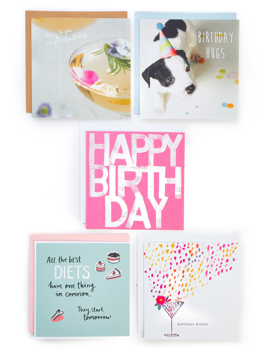 M&S Pack of 5 Birthday Cards