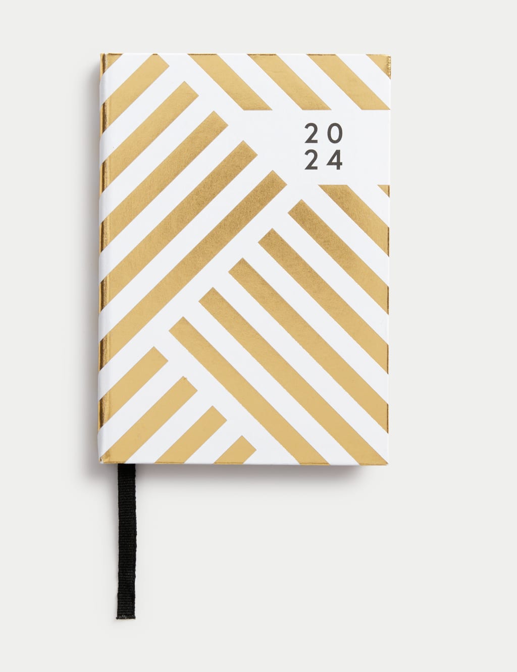 2025 Small A6 Week to View Diary - Gold Geometric Design
