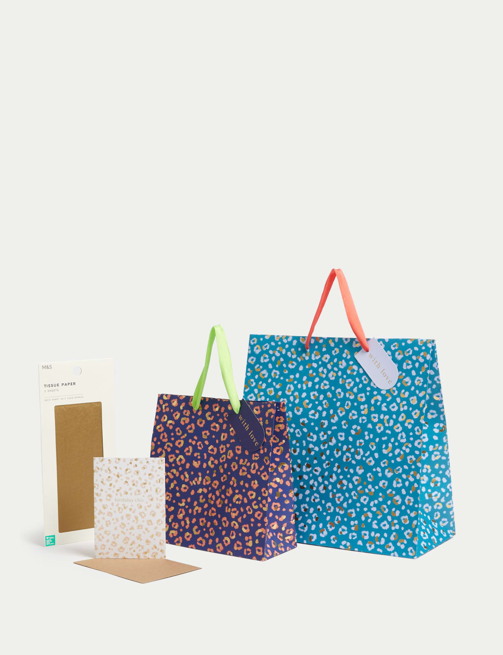 Leopard Print Gift Wrap Set With Birthday Card, Gift Bags & Tissue