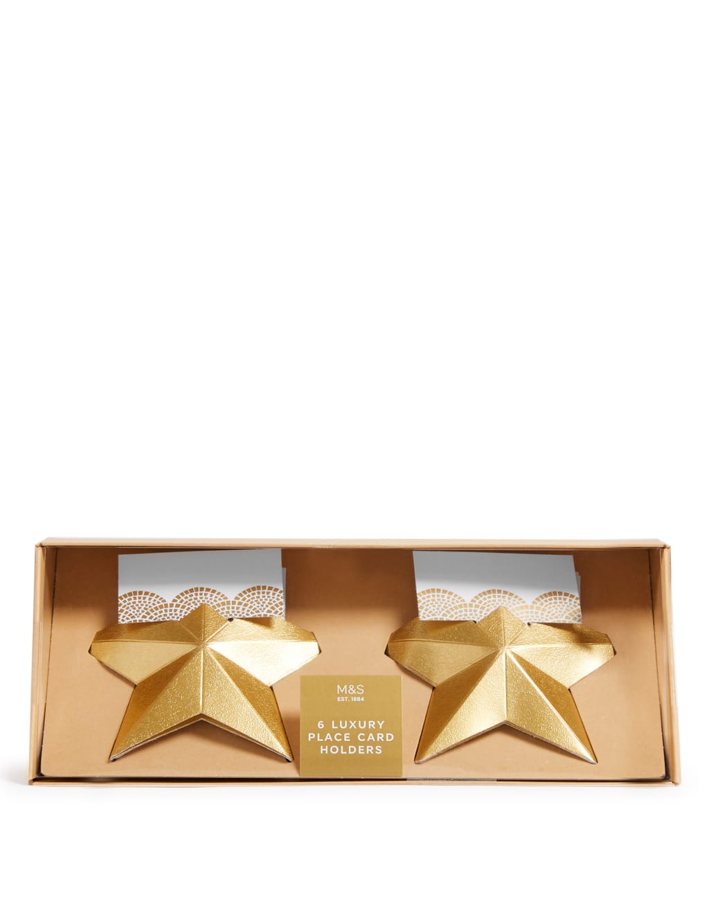 Christmas Star Place Card Holder Pack - Includes 6 Stars & 12 Place Cards
