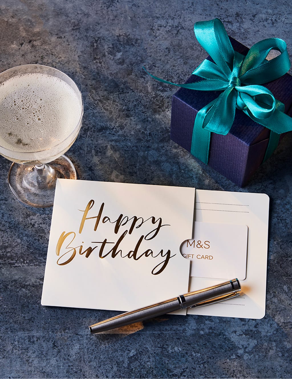 Gold Happy Birthday Gift Card