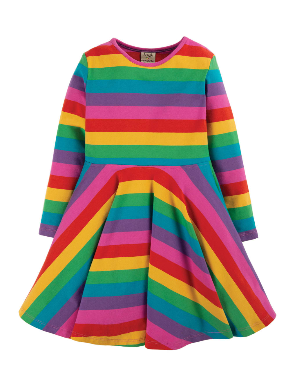 Frugi Girls Cotton Striped Dress (6 Mths-7 Yrs) - 6-7Y - Multi, Multi