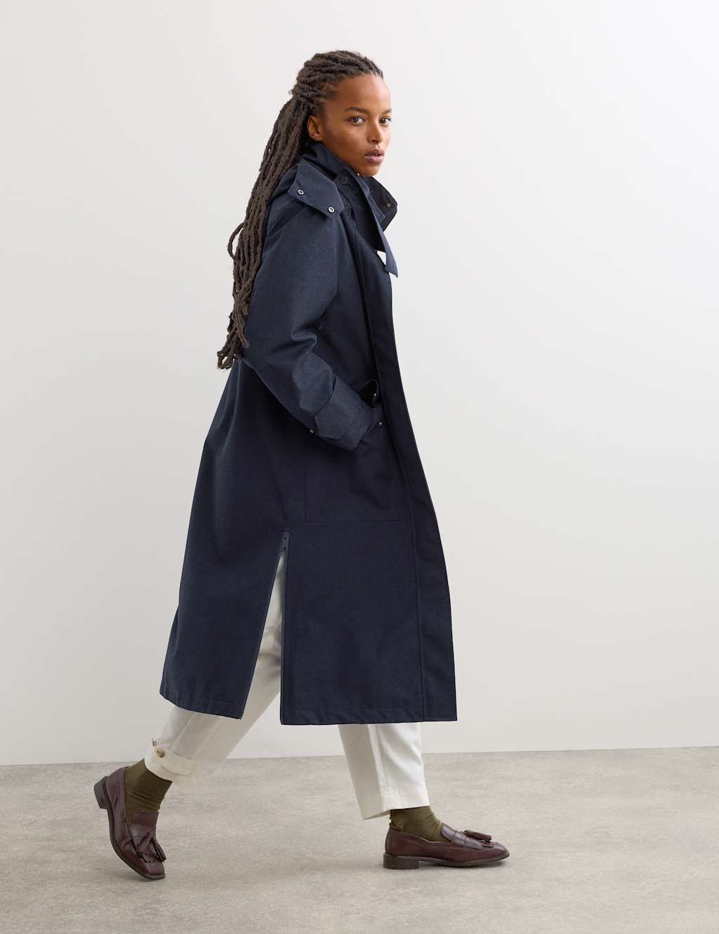 Jaeger Women's Waterproof Rain Jacket - 12 - Navy - By M&S