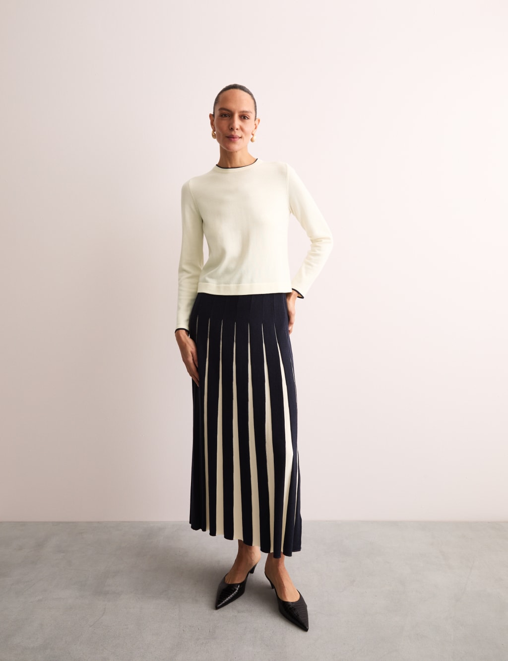 Merino Wool Rich Tipped Detail Jumper