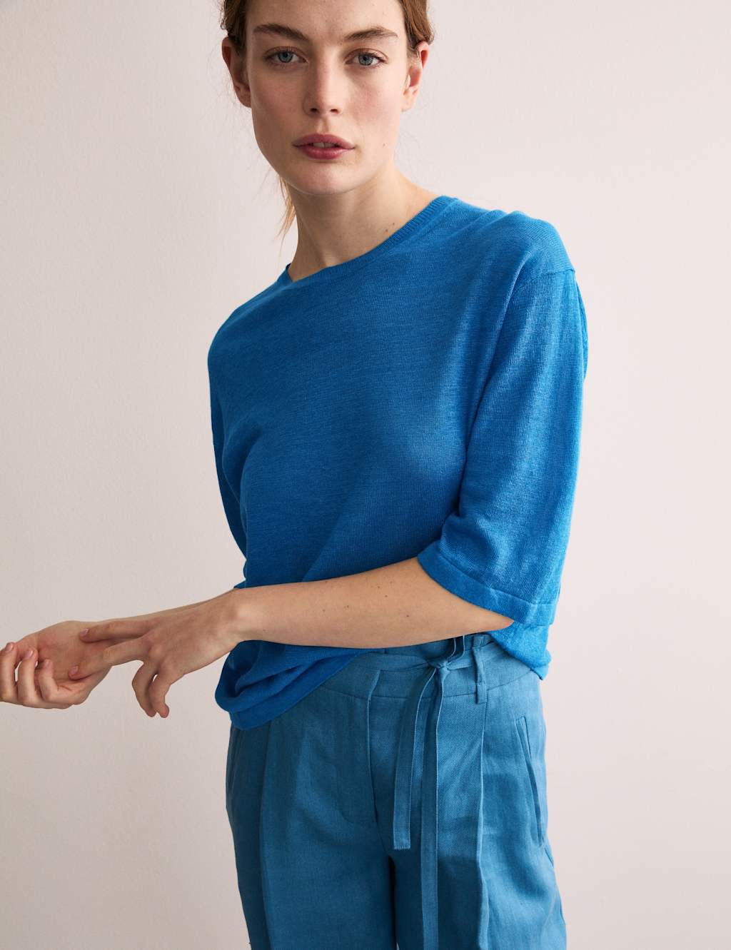 Pure Linen Textured T-Shirt