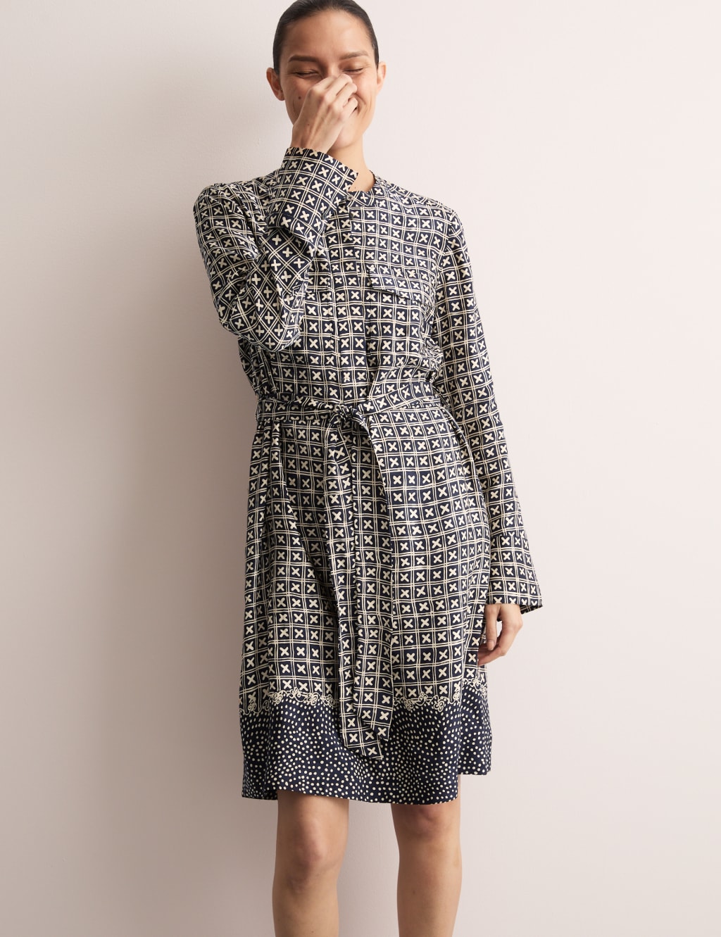 Printed Knee Length Shift Dress
