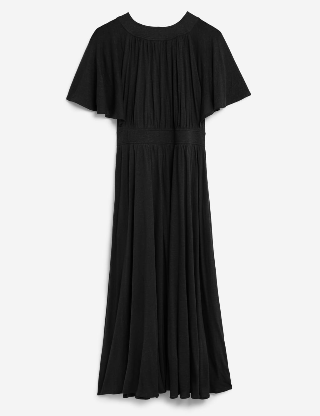 JAEGER Jersey Short Sleeve Midi Shift Dress Black