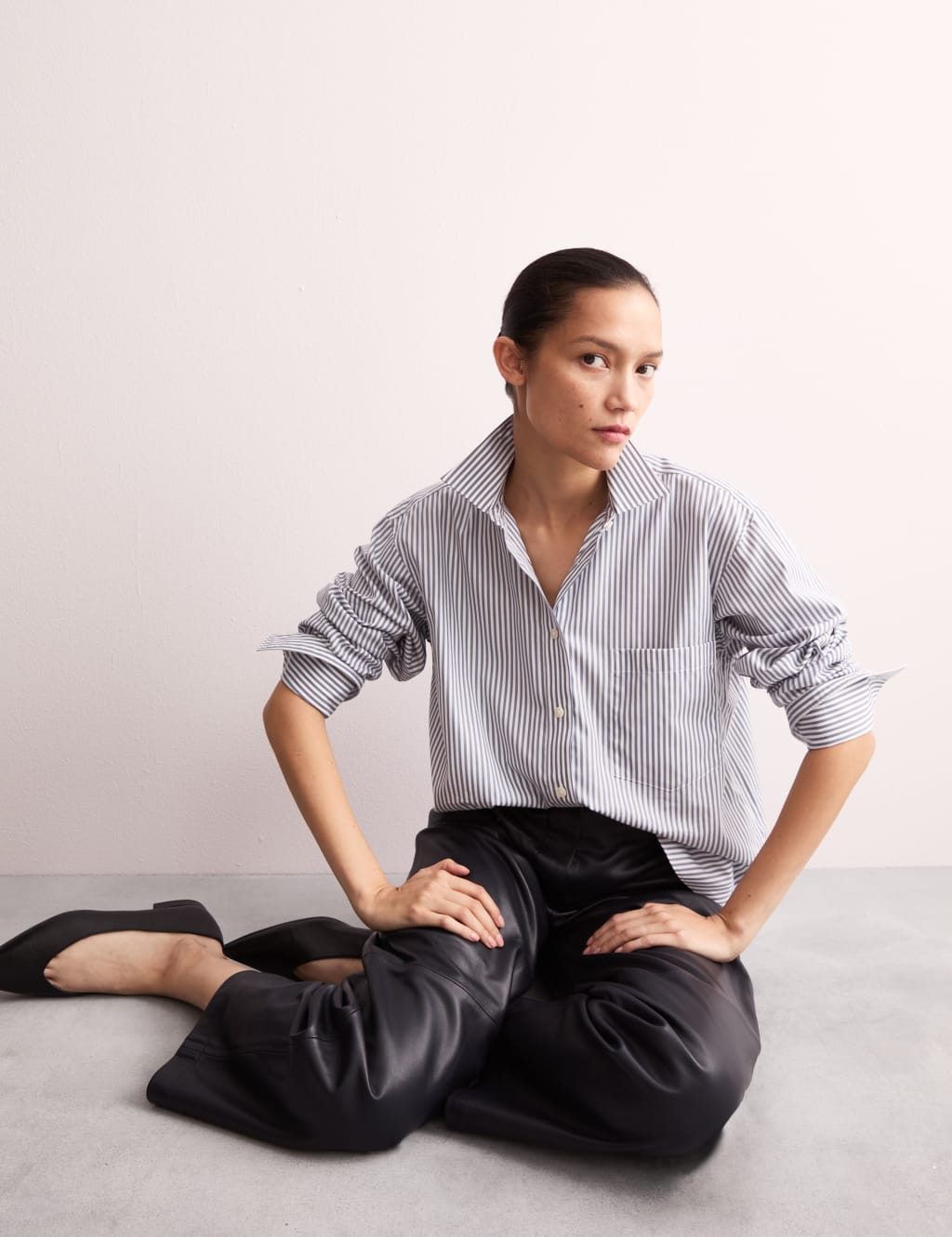 Pure Cotton Double Cuff Relaxed Shirt