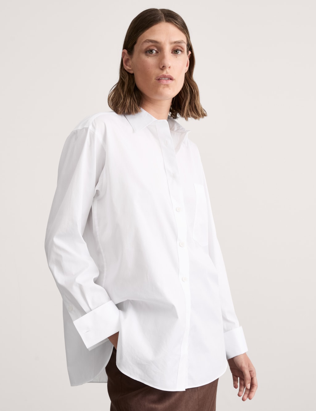 Pure Cotton Double Cuff Relaxed Shirt