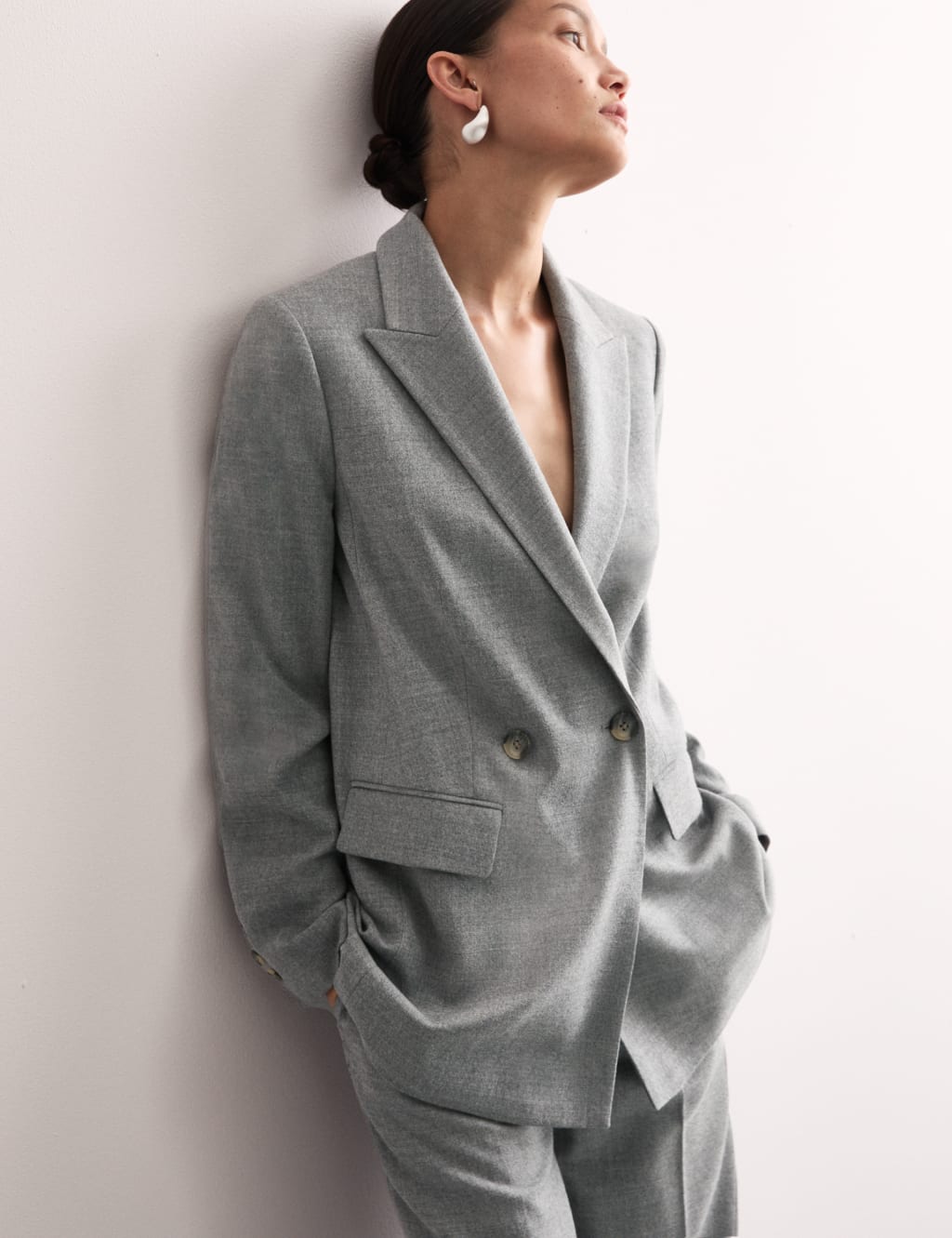 Ladies grey trouser suit outlet