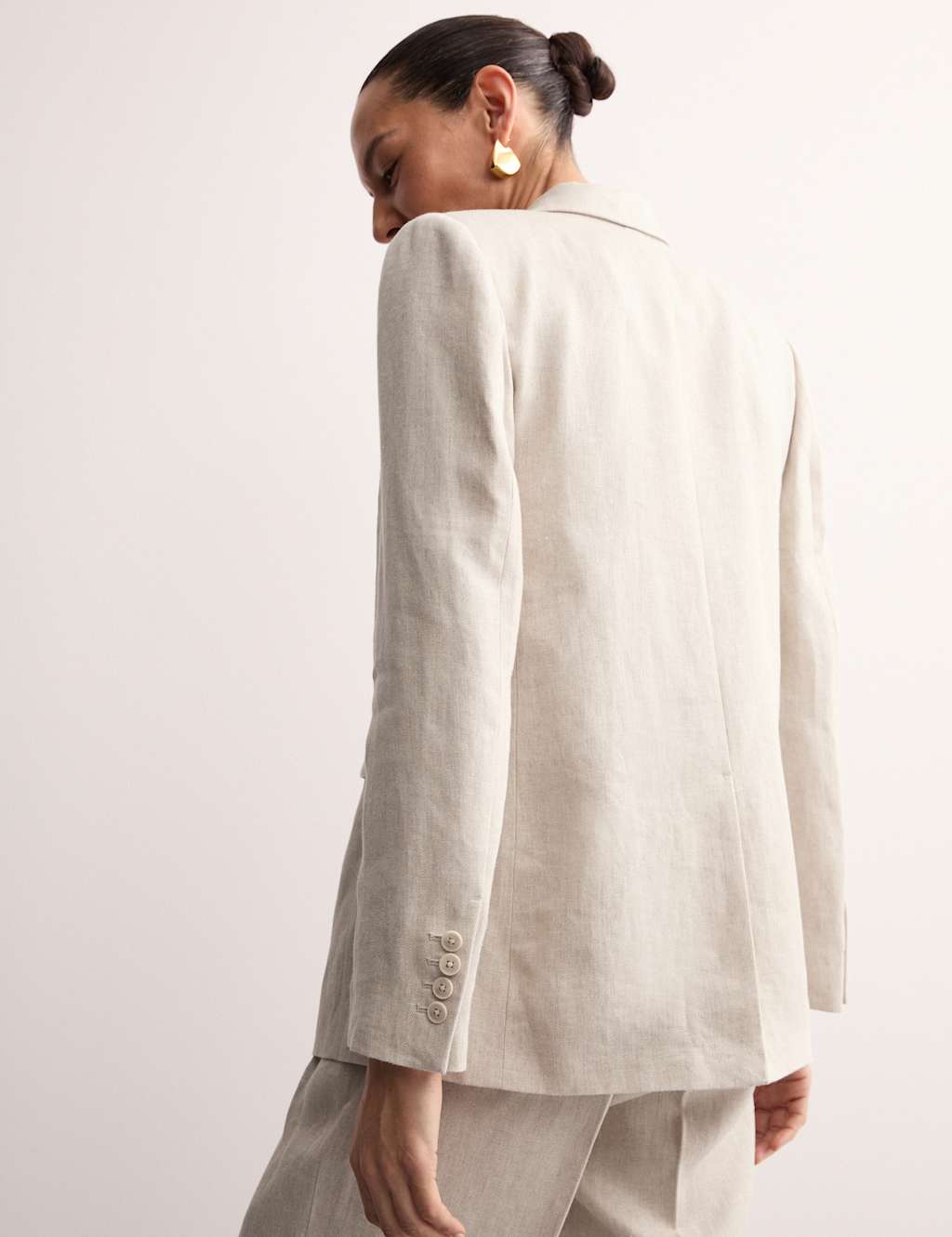 Pure Linen Single Breasted Blazer