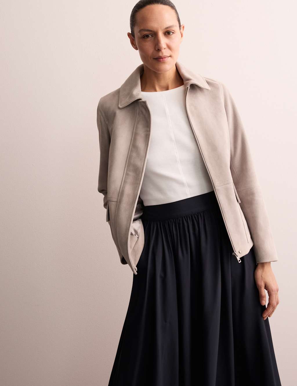 Suede Bomber Jacket