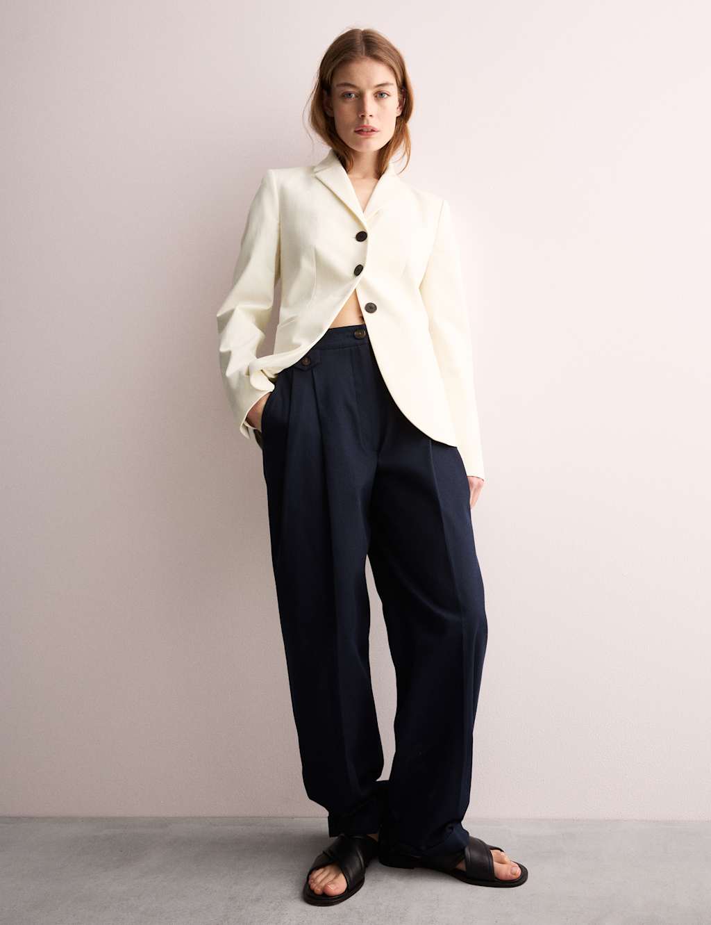 Cotton Rich Slim Single Breasted Blazer