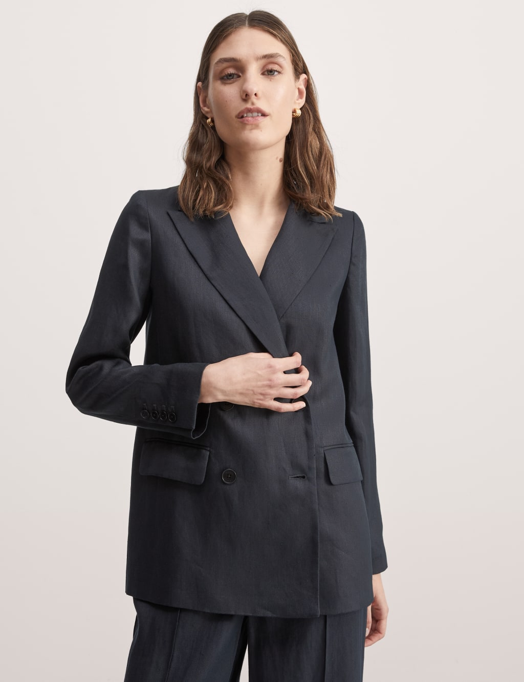 Black linen jacket womens uk on sale