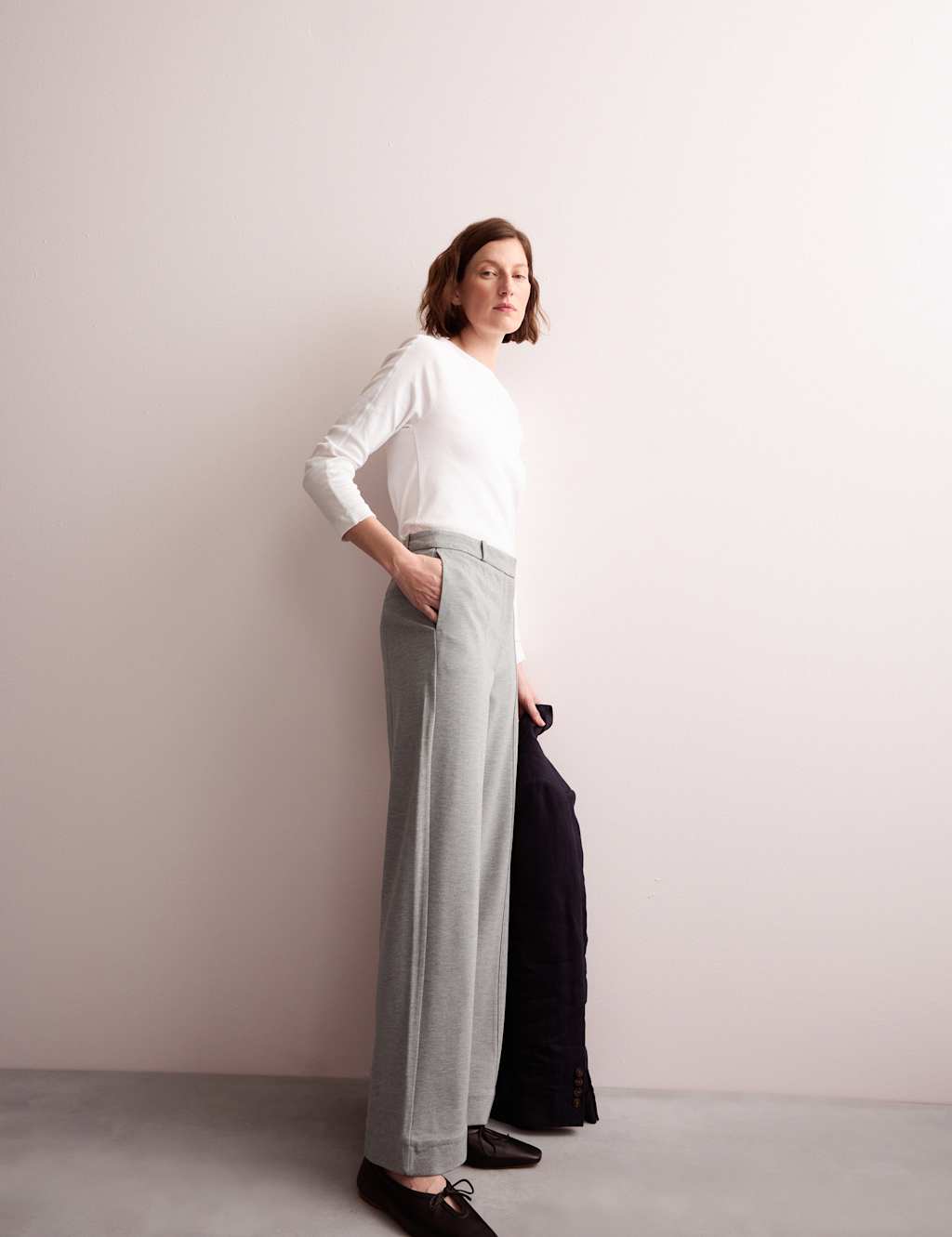 Jersey Wide Leg Trousers