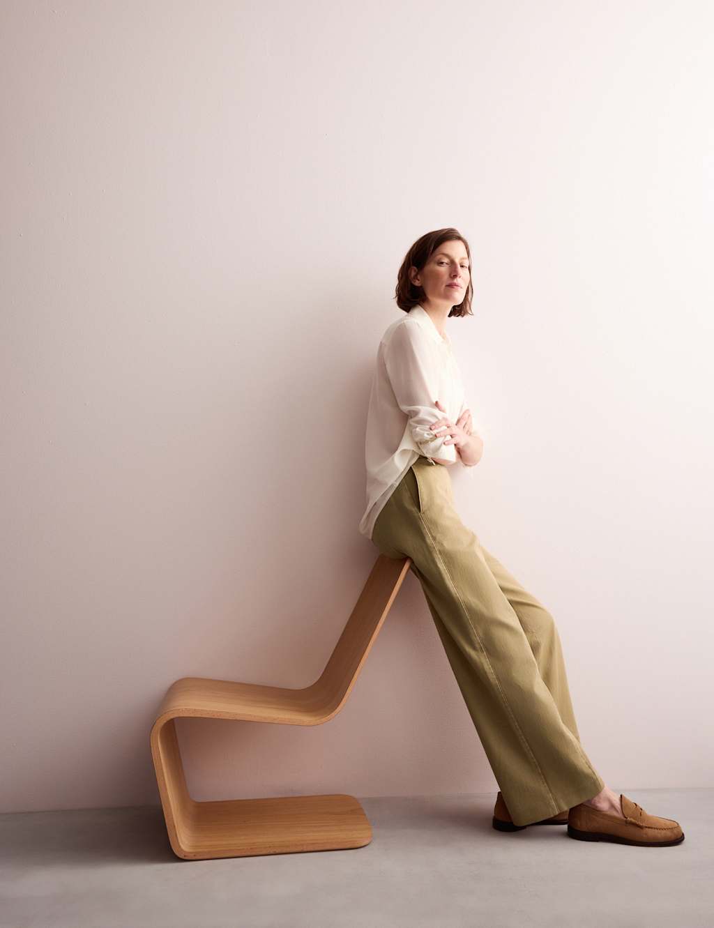 Denim Straight Leg Trousers