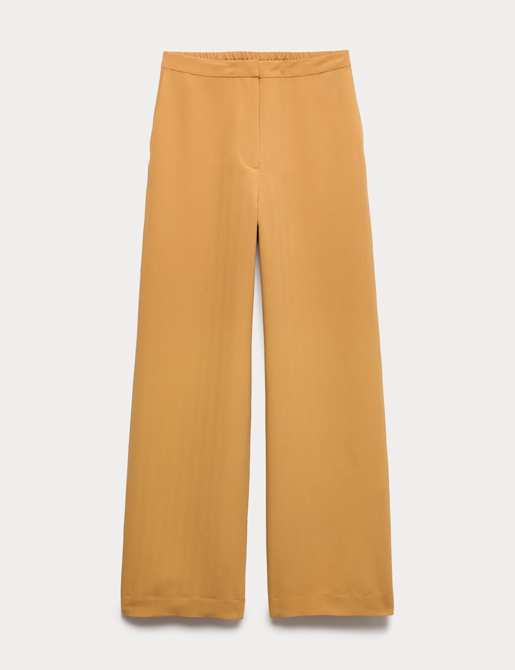 Jaeger Women's Herringbone Wide Leg Trousers - 20 - Gold - By M&S