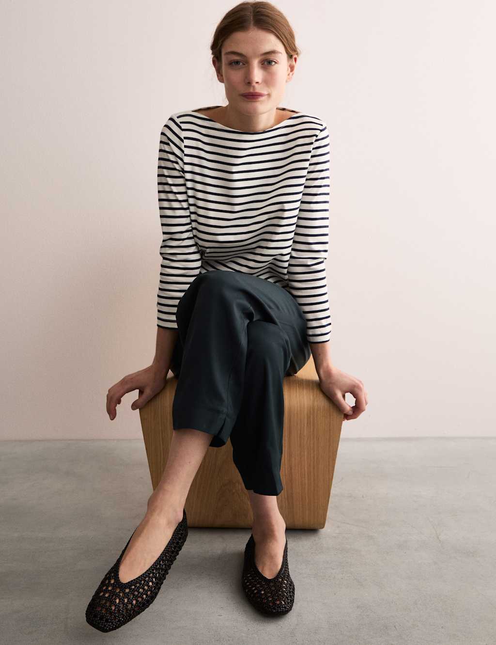 Elasticated Waist Pull On Tapered Trousers