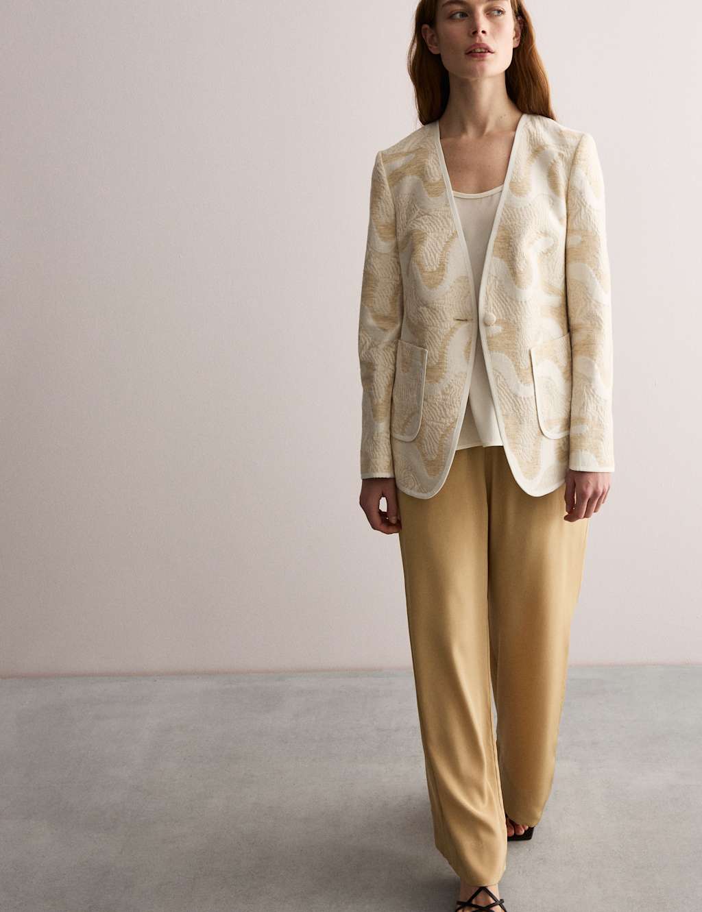 Pure Silk Wide Leg Trousers