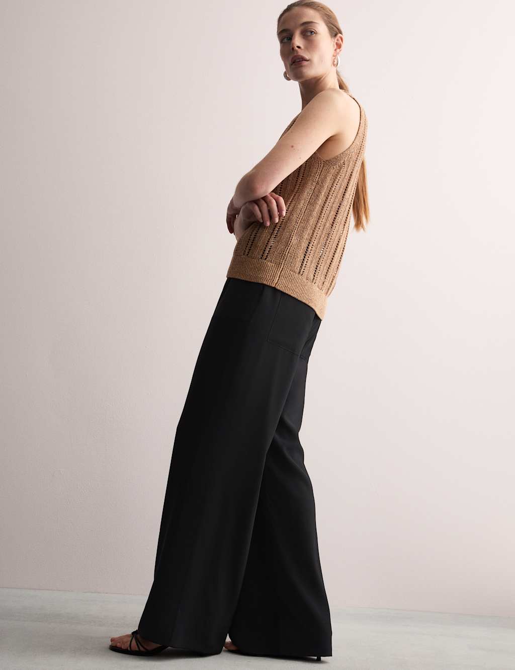 Pure Silk Wide Leg Trousers