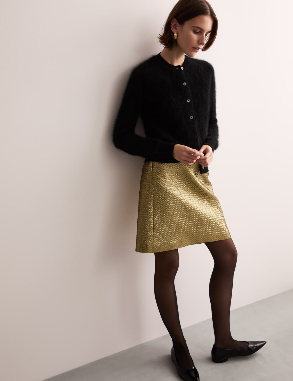 Gold pleated skirt marks and spencer outlet