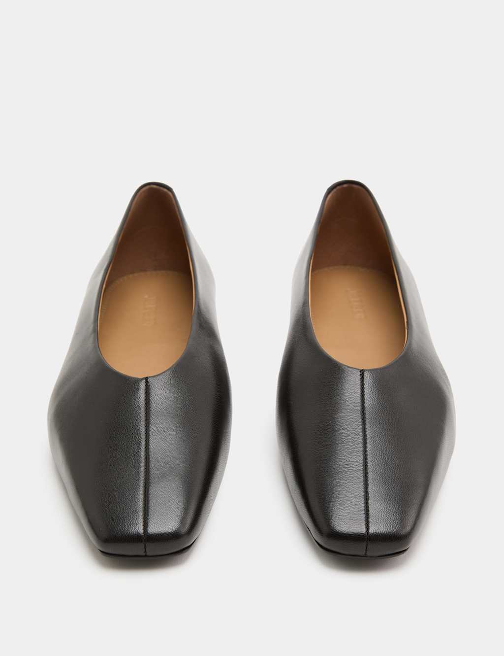 Jaeger Women's Leather Flat Square Toe Ballet Pumps - 5 - Black - By M&S