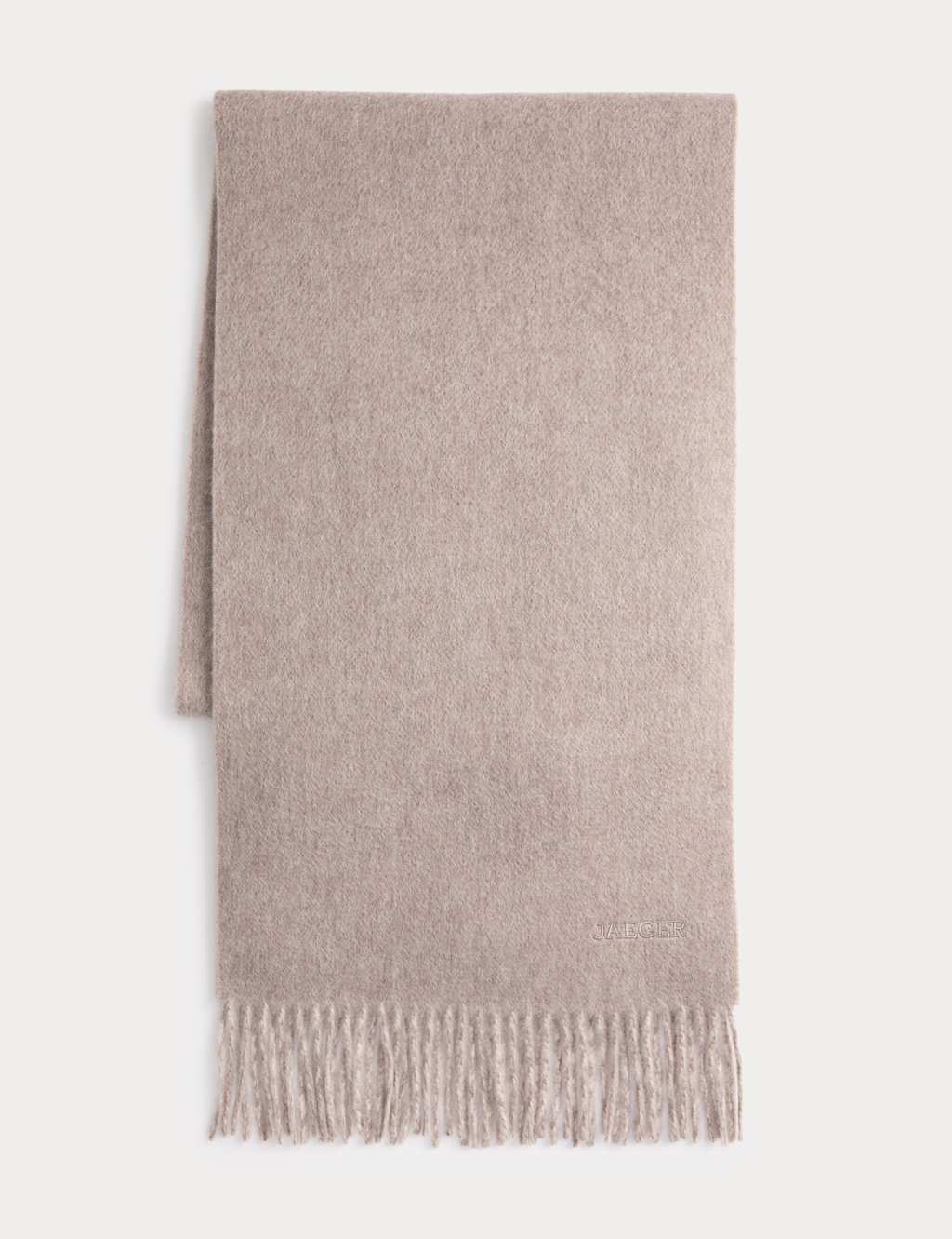 JAEGER Pure Cashmere Double Faced Scarf Taupe