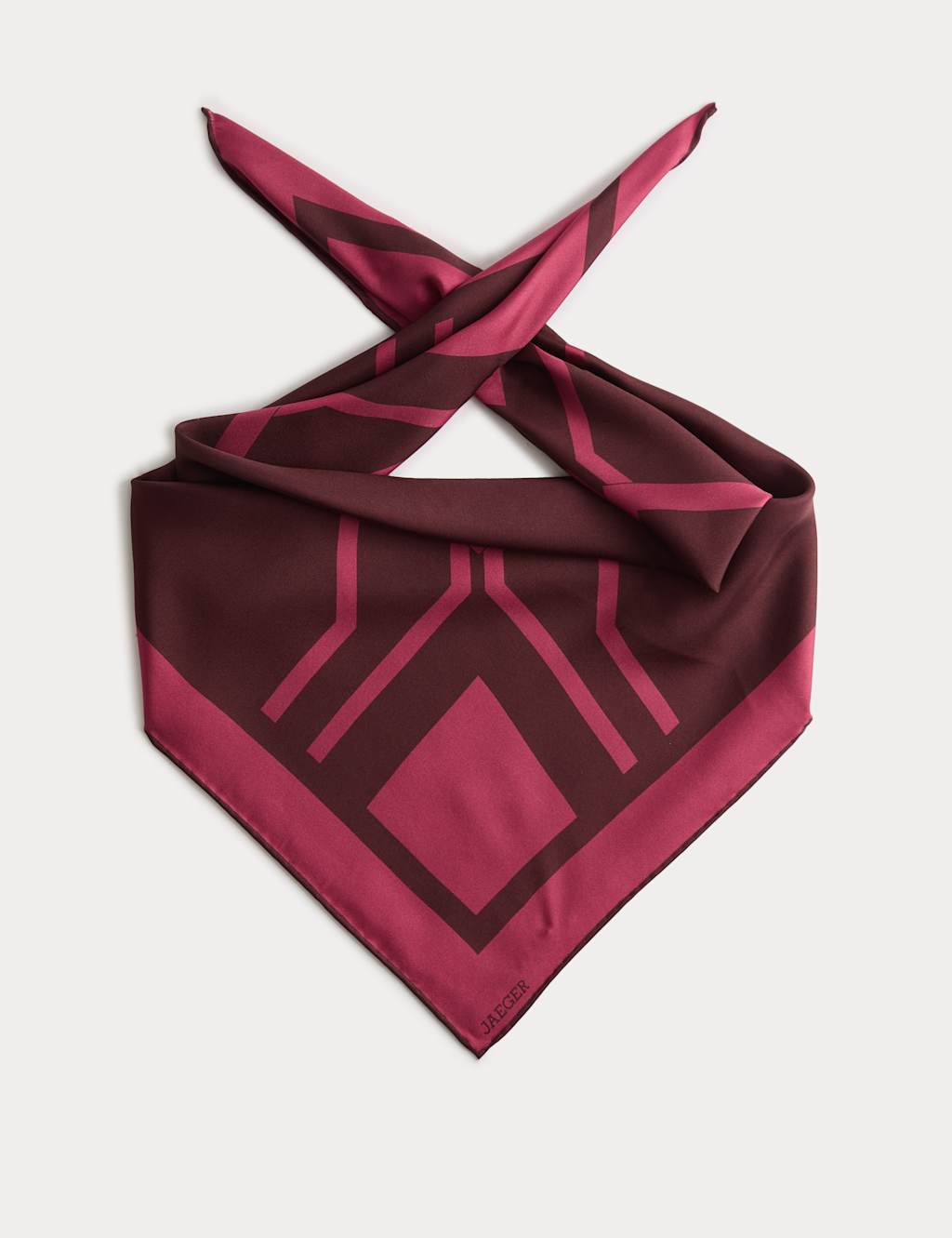 Jaeger Women's Pure Silk Printed Scarf - Pink - By M&S