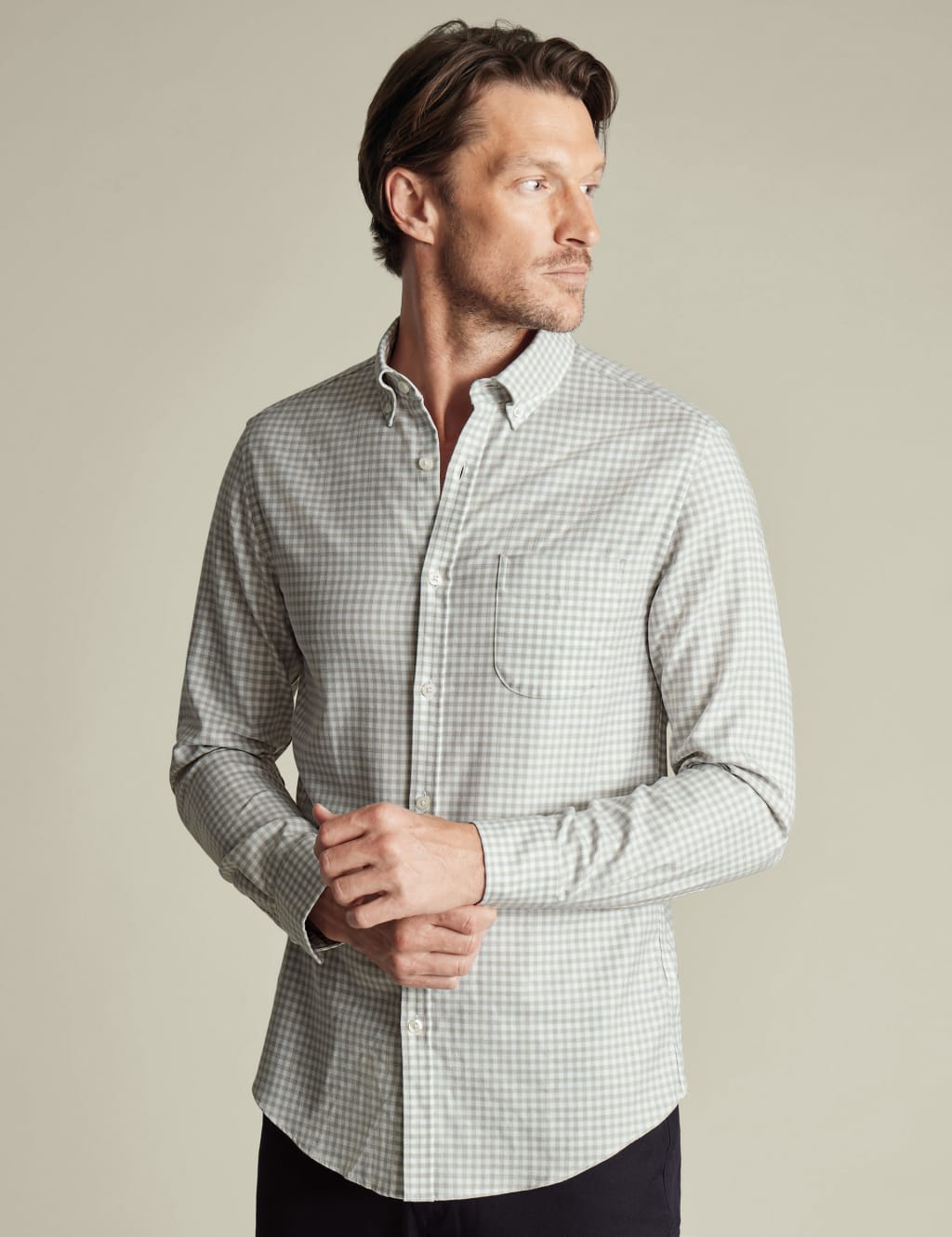 Slim Fit Non Iron Pure Cotton Gingham Shirt