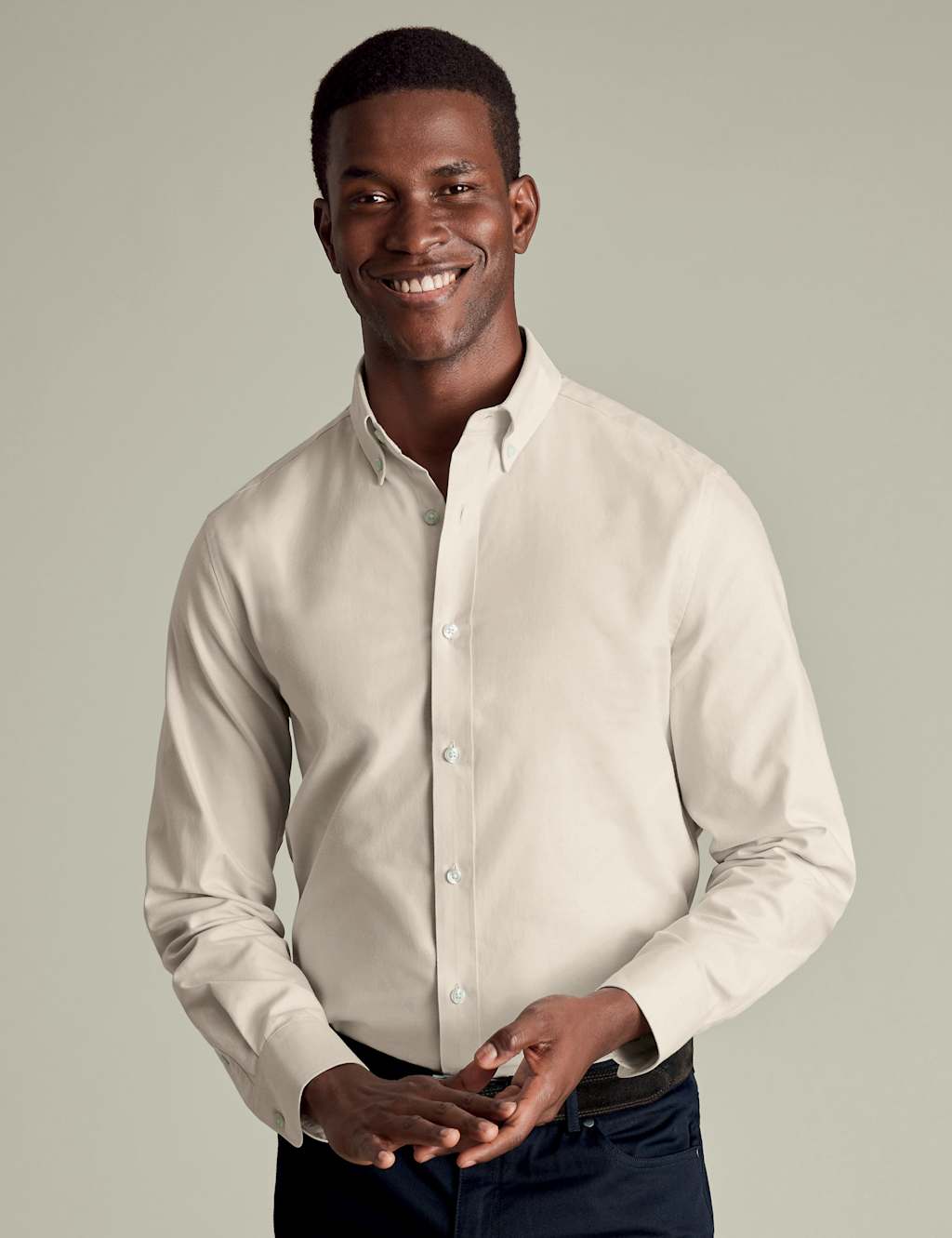 Slim Fit Easy Iron Brushed Cotton Shirt