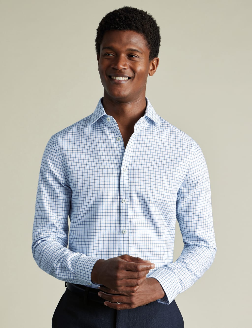 Slim Fit Easy Iron Pure Cotton Check Shirt