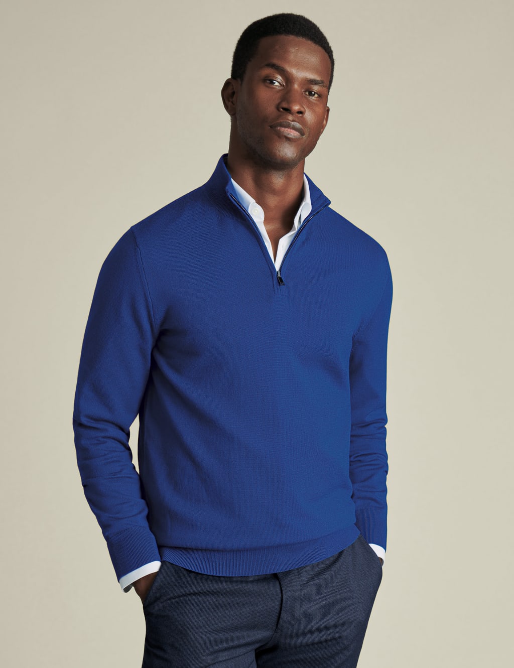 Pure Merino Wool Half Zip Jumper