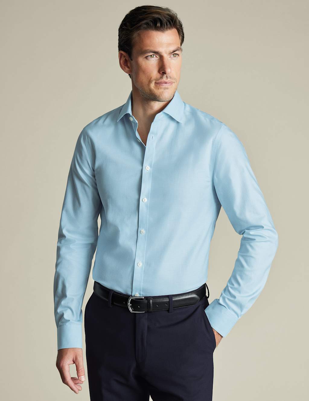 Slim Fit Easy Iron Pure Cotton Weave Shirt