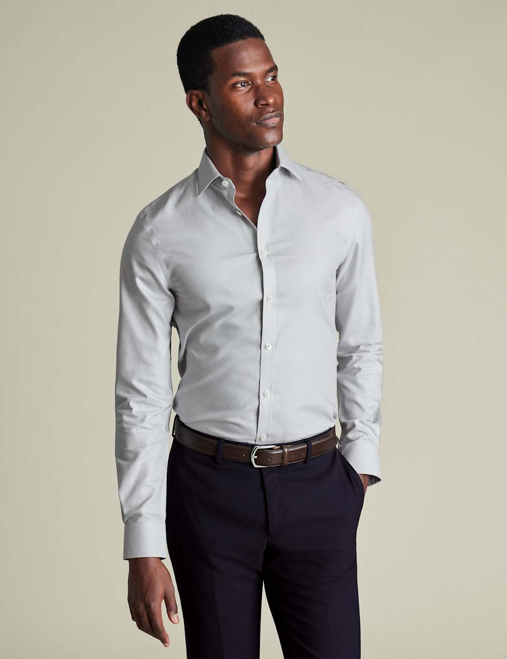 Slim Fit Easy Iron Pure Cotton Weave Shirt