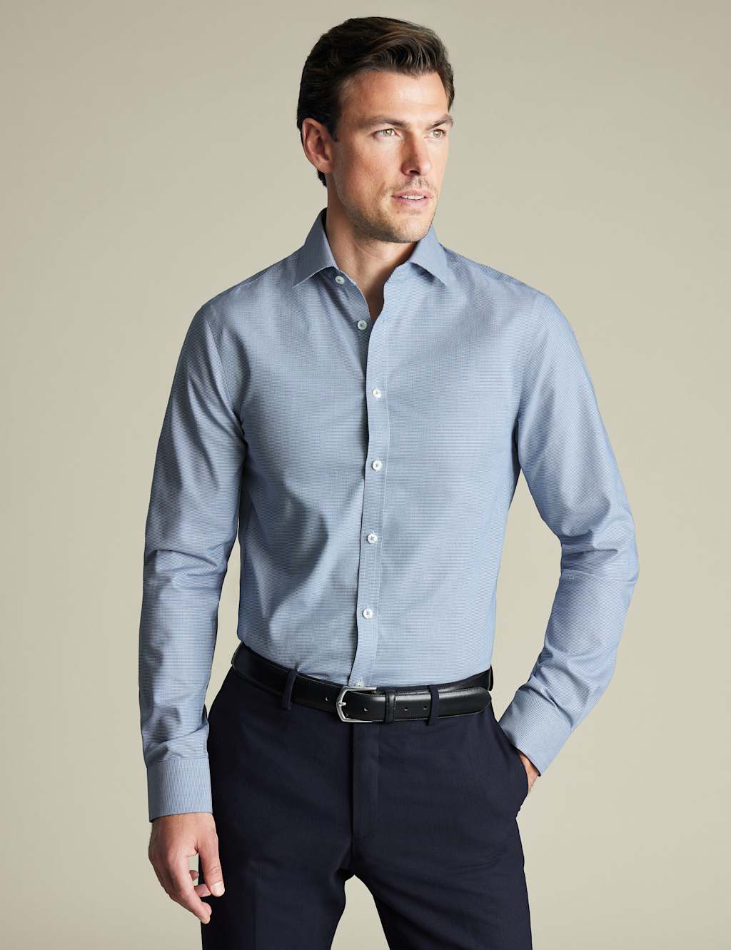 Slim Fit Easy Iron Pure Cotton Weave Shirt
