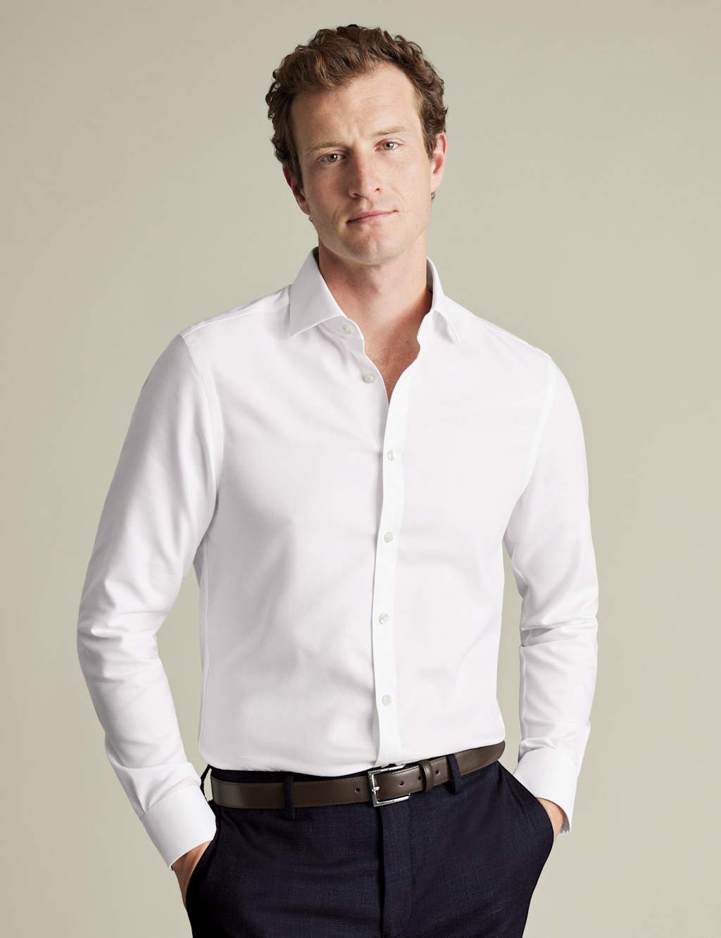 Slim Fit Easy Iron Pure Cotton Weave Shirt