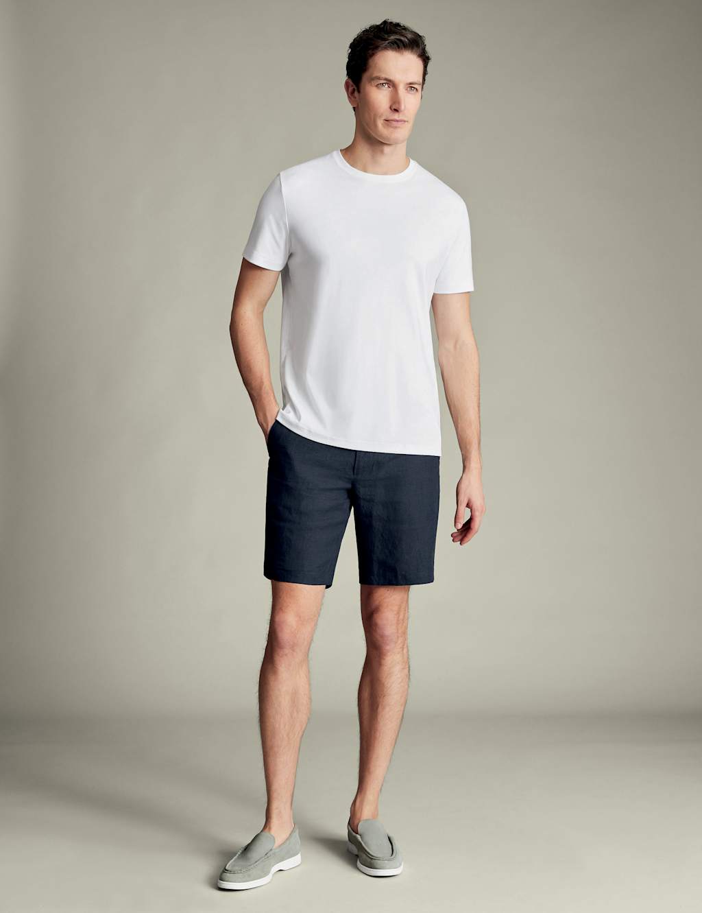 Pure Linen Flat Front Shorts