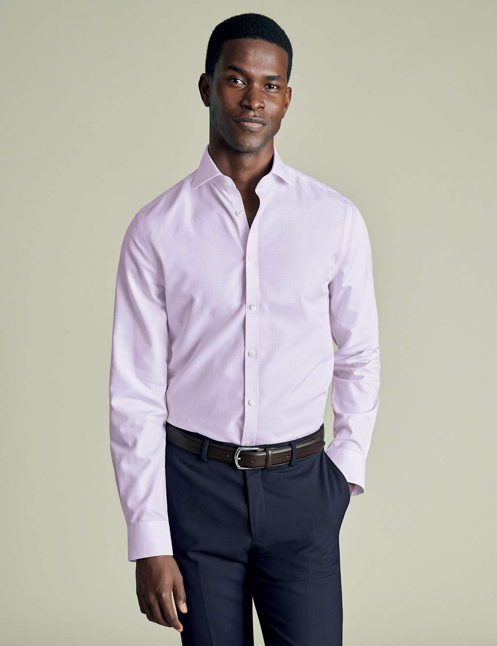 Non Iron Pure Cotton Gingham Check Shirt
