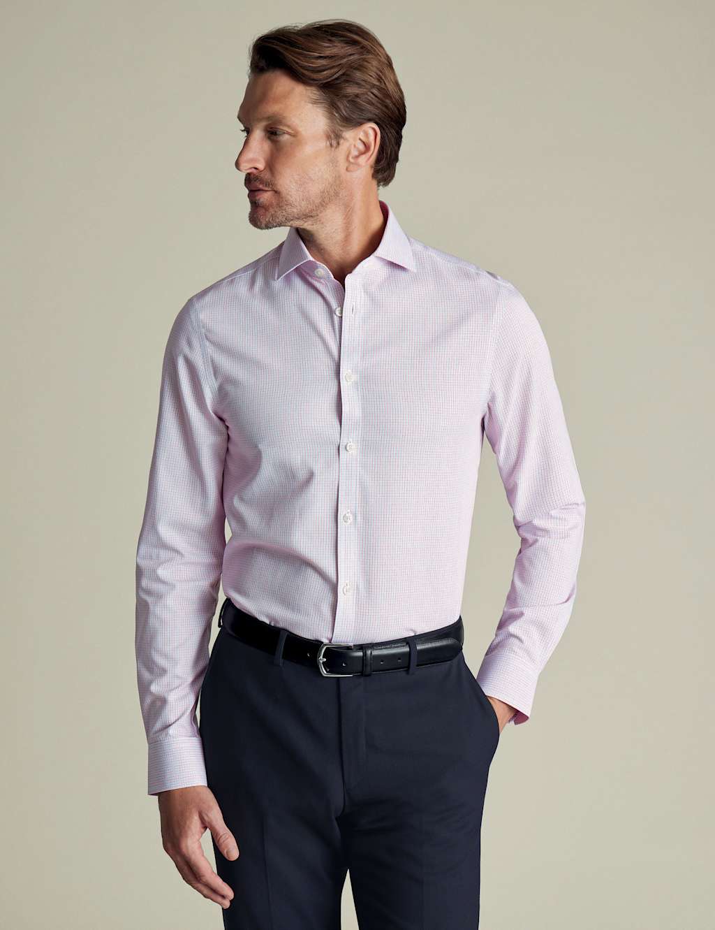 Non Iron Regular Fit Pure Cotton Check Shirt