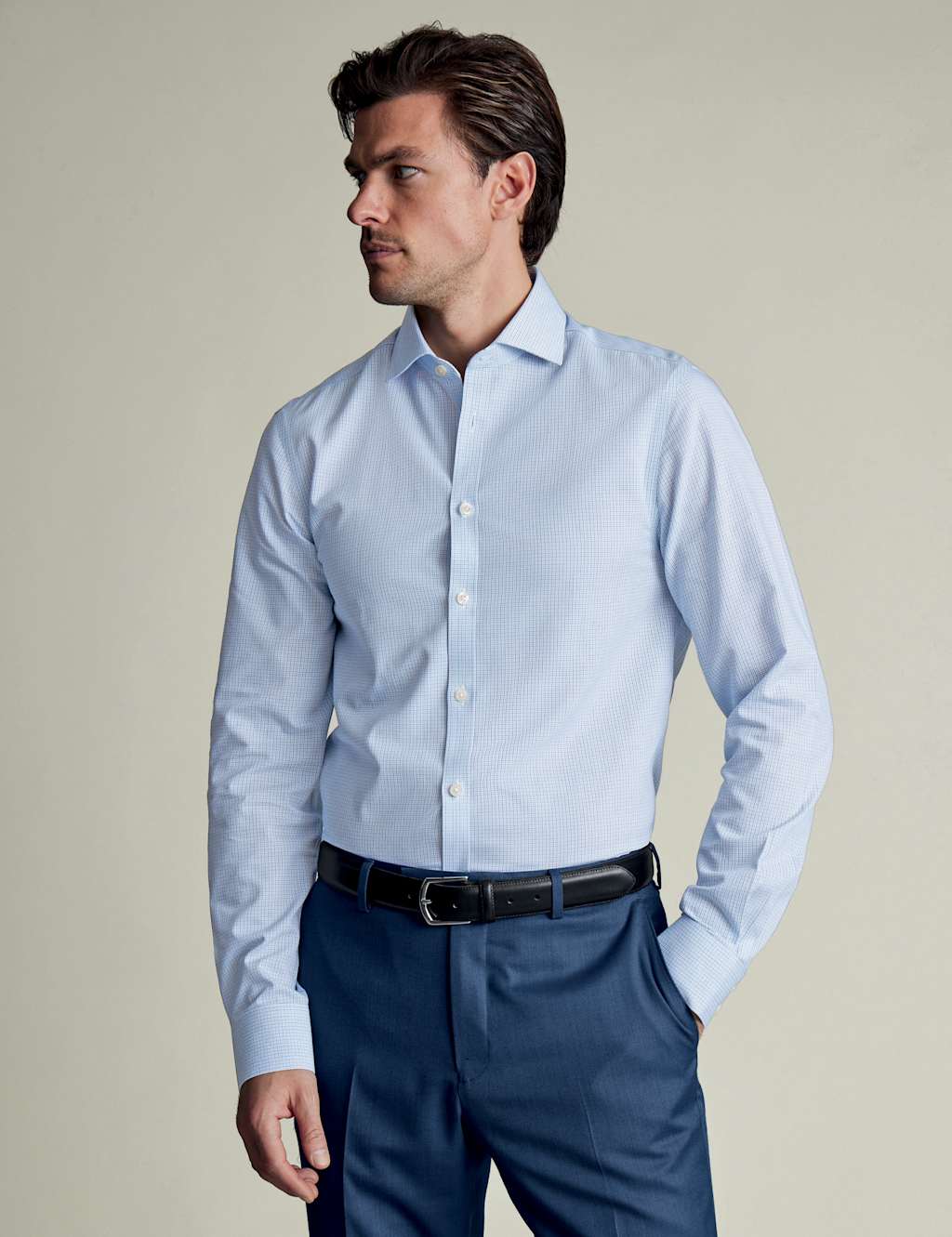 Non Iron Regular Fit Pure Cotton Check Shirt