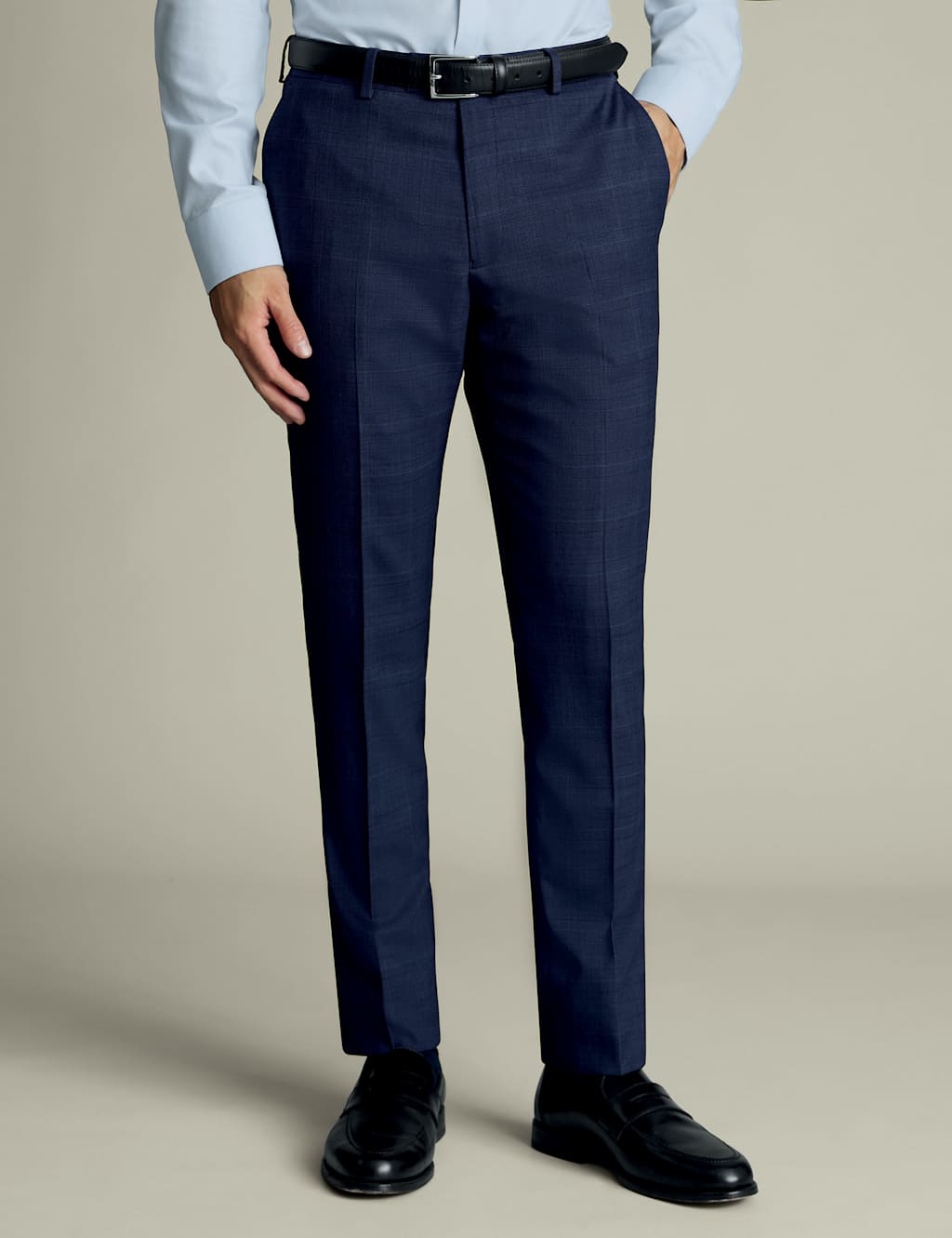 Slim Fit Wool Rich Check Suit Trousers