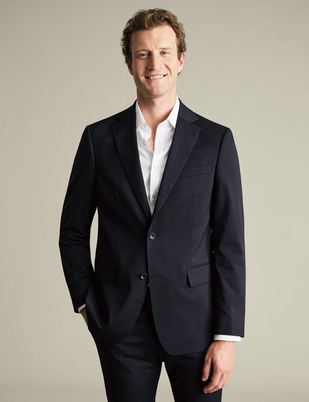 Slim Fit Wool Rich Pinstripe Suit Jacket