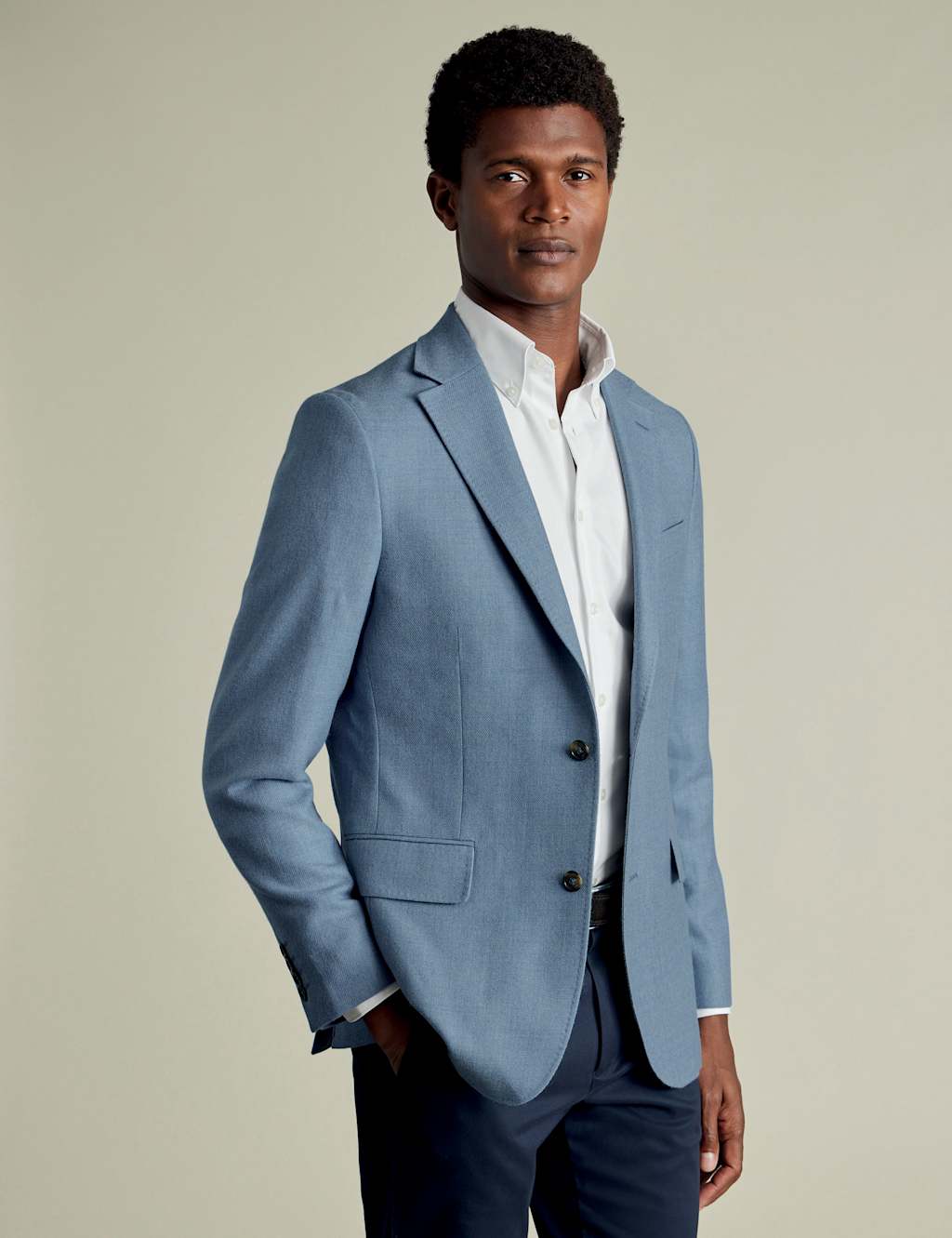 Slim Fit Pure Wool Textured Suit Jacket