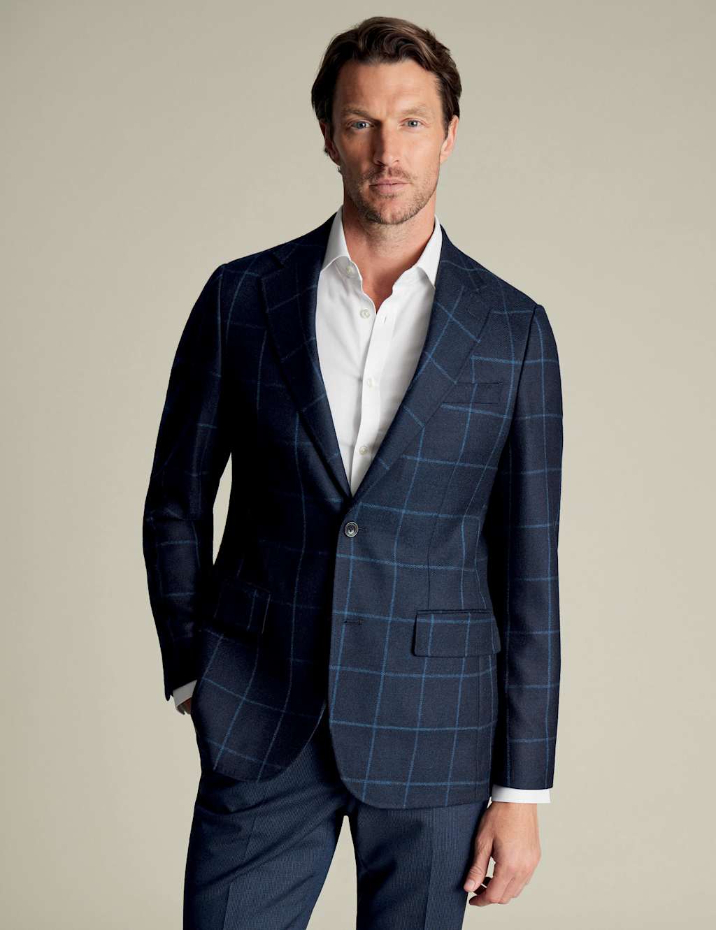 Slim Fit Pure Wool Textured Suit Jacket