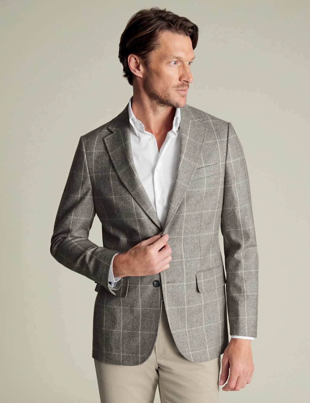 Slim Fit Pure Wool Textured Suit Jacket