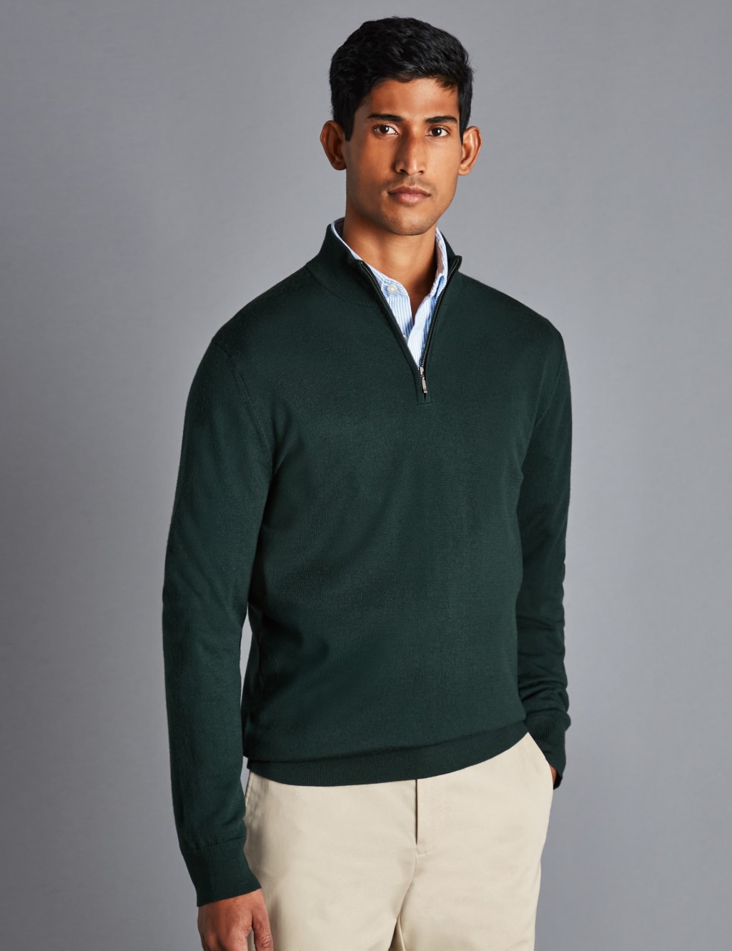 Men's Gianluca Condotti Cashmere & Wool Zip Jumper - Soft Italian Knit Pullover