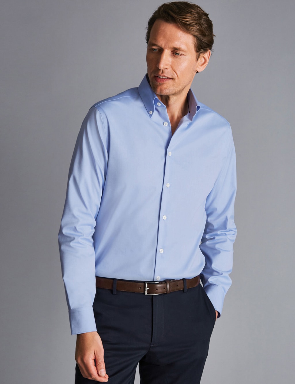 Slim Fit Non Iron Pure Cotton Oxford Shirt